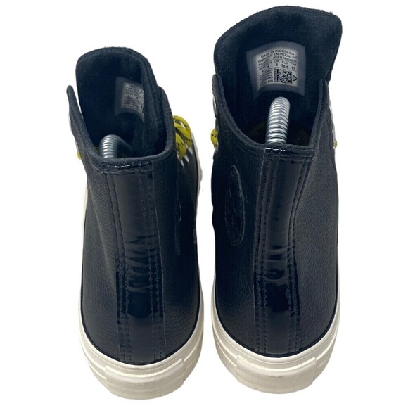 Converse CTAS Hi Shoes Size Men's 4 Women's 6 Leather Black Bold Citron - Picture 8 of 14